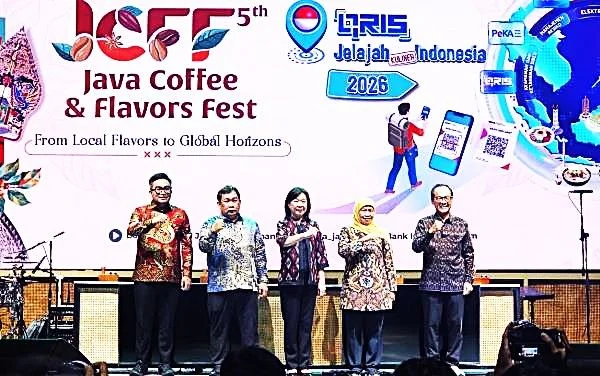 Resmi Ditutup Gubernur Khofifah dan Deputi Gubernur BI, JCFF 2026 Dorong Kopi dan Kakao Jawa Timur Mampu Berdaya Saing Tembus Pasar Global